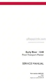 Photo 6 - Case 1240 Early Riser Service Manual Pivot Transport Planter 84591531