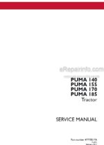 Photo 4 - Case 140 155 170 185 Puma Service Manual Tractor 47770517A