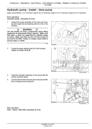 Photo 13 - Case 180 190 210 225 Magnum CVT Service Manual And Supplement Tractor 84386820 47295958