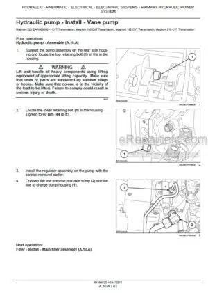 Photo 3 - Case 180 190 210 225 Magnum CVT Service Manual And Supplement Tractor 84386820 47295958