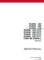 Photo 4 - Case 185 200 220 185CVT 200CVT 220CVT 240CVT Puma Tier 4B Final Service Manual Tractor 47936453