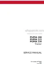 Photo 4 - Case 200 215 230 Puma Service Manual Tractor