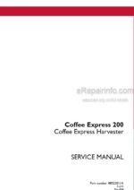 Photo 4 - Case 200 Coffee Express Service Manual Coffee Express Harvester 48025811A