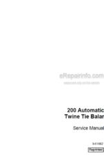 Photo 3 - Case 200 Service Manual Automatic Twine Tie Baler 9-61882
