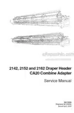 Photo 4 - Case 2142 2152 2162 CA20 Service Manual Draper Header Combine Adapter 84175530