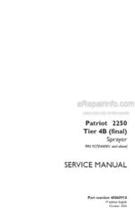 Photo 5 - Case 2250 Patriot Tier 4B Final Service Manual Sprayer 48068910