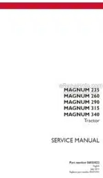 Photo 4 - Case 235 260 290 315 340 Magnum Service Manual Tractor 84533022