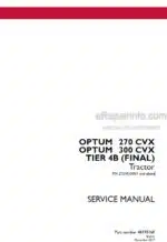 Photo 2 - Case 270CVX 300CVX Optum Tier 4B Final Service Manual Tractor 48193160