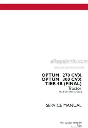 Photo 6 - Case 270CVX 300CVX Optum Tier 4B Final Service Manual Tractor 48193160
