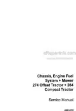Photo 4 - Case 274 284 Service Manual Offset Compact Tractor Chassis Engine Fuel System Mower GSS14781