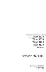 Photo 4 - Case 3030 3530 4030 4530 Titan Service Manual Floater 84559771