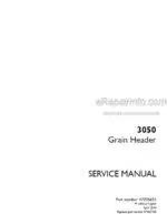 Photo 4 - Case 3050 Service Manual Grain Header 47705653