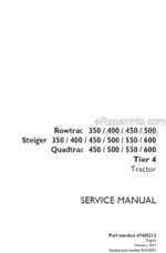 Photo 4 - Case 350 400 450 500 550 600 Rowtrac Steiger Quadtrac Tier 4 Service Manual Tractor 47488212