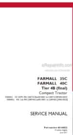 Photo 5 - Case 35C 40C Farmall Tier 4B Final Service Manual Compact Tractor 48144023