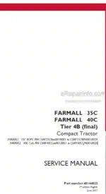 Photo 5 - Case 35C 40C Farmall Tier 4B Final Service Manual Compact Tractor 48144023