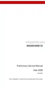Photo 5 - Case 35 Maxxfarm Preliminary Service Manual Tractor 47673549