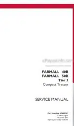 Photo 4 - Case 40B 50B Farmall Tier 3 Service Manual Compact Tractor 47698302
