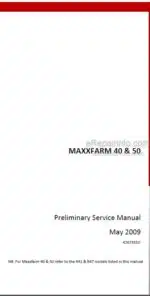 Photo 4 - Case 40 50 Maxxfarm Preliminary Service Manual Tractor 47673550