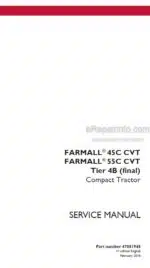 Photo 4 - Case 45C CVT 55C CVT Farmall Tier 4B Final Service Manual Compact Tractor 47851945