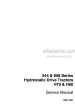 Photo 4 - Case 544 656 Series Service Manual H70 H80 Hydrostatic Drive Tractor GSS1397