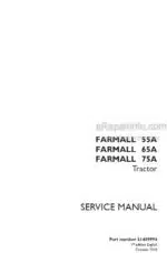 Photo 4 - Case 55A 65A 75A Farmall Service Manual Tractor 51489994