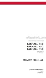 Photo 5 - Case 55C 65C 75C Farmall Service Manual And Manual Update Tractor 84419878A  84419878A1
