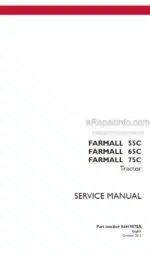 Photo 5 - Case 55C 65C 75C Farmall Service Manual And Manual Update Tractor 84419878A  84419878A1