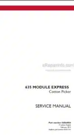 Photo 4 - Case 635 Module Express Service Manual Cotton Picker 84564004