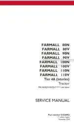 Photo 4 - Case 80N 80V 90N 90V 100N 100V 110N 110V Farmall Tier 4A Interim Service Manual Tractor 51526052