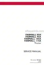 Photo 4 - Case 85A 95A 105A 115A Farmall Service Manual Tractor 48013245