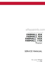 Photo 4 - Case 85A 95A 105A 115A Farmall Service Manual Tractor 48194628