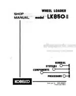Photo 5 - Kobelco LK850-II Shop Manual Wheel Loader S5RJ0002E