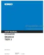 Photo 5 - Kobelco SK260-8 Shop Manual Tier 3 Shop Manual Excavator S5YN0118E01NA
