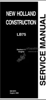 Photo 4 - New Holland LB75 Service Manual Backhoe Loader 86618974