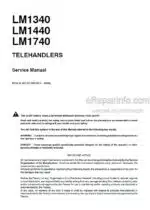 Photo 4 - New Holland LM1340 LM1440 LM1740 Service Manual Telehandler 6036701002