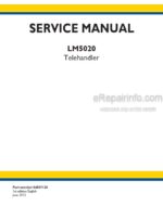 Photo 4 - New Holland LM5020 Service Manual Telehandler 84559130NA