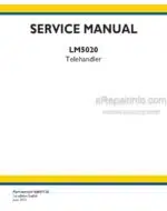 Photo 4 - New Holland LM5020 Service Manual Telehandler 84559130NA