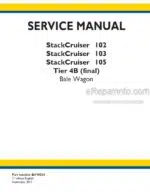 Photo 4 - New Holland Stack Cruiser 102 103 105 Tier 4B Final Service Manual Bale Wagon 48190534