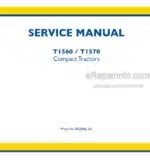 Photo 4 - New Holland T1560 T1570 Service Manual Compact Tractor 84205613A