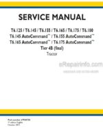 Photo 4 - New Holland T6.125 T6.145 T6.155 T6.165 T6.175 T6.180 Auto Command Tier 4B Final Service Manual Tractor 47938738