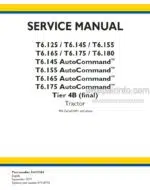 Photo 4 - New Holland T6.125 T6.145  T6.155 T6.165 T6.175 T6.180 Auto Command Tier 4B Final  Service Manual Tractor 51675244