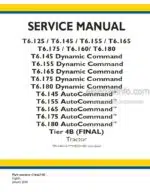 Photo 5 - New Holland T6.125 T6.145 T6.155 T6.165 T6.175 T6.160 T6.180 Dynamic Command Auto Command Tier 4B Final Service Manual Tractor 51666758