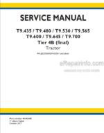 Photo 4 - New Holland T9.435 T9.480 T9.530 T9.565 T9.600 T9.645 T9.700 Tier 4B Final Service Manual Tractor 48193205
