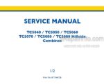 Photo 4 - New Holland TC5040 TC5050 TC5060 TC5070 TC5080 Hillside Service Manual Combine 87734472B