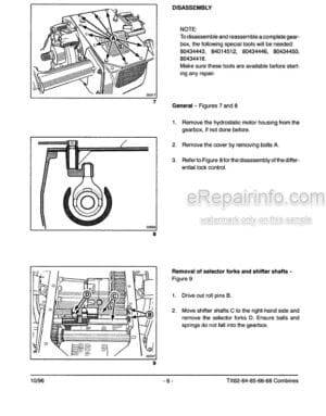 Photo 10 - New Holland TX60 Repair Manual Combine 84019441