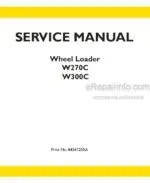 Photo 4 - New Holland W270C W300C Service Manual Wheel Loader 84547255A