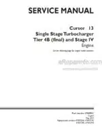 Photo 4 - CNH Cursor 13 Single Stage Turbocharger Tier 4B Final Stage IV Service Manual Engine 47869981