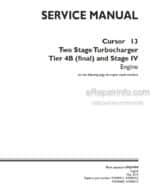 Photo 4 - CNH Cursor 13 Two Stage Turbocharger Tier 4B Final Stage IV Service Manual Engine 47869999