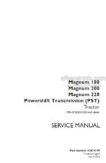 Photo 4 - Case 180 200 220 Magnum PST Service Manual Tractor 47674199