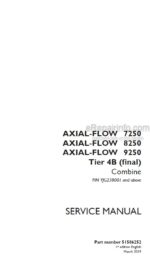 Photo 4 - Case 7250 8250 9250 Axial Flow Tier 4B Final Service Manual Combine 51586252